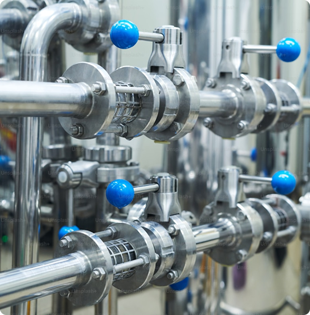 Industrial piping system manufactured by ElitePipe Flow Systems